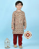 Image 1 of Joban Fashion Kids Island Cotton Full Sleeves Printed Kurta and Pyjama- Maroon