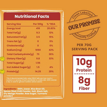 Image 2 of NIHKAN Roasted High Protein Jowar Puffs - Peri-Peri Flavour
