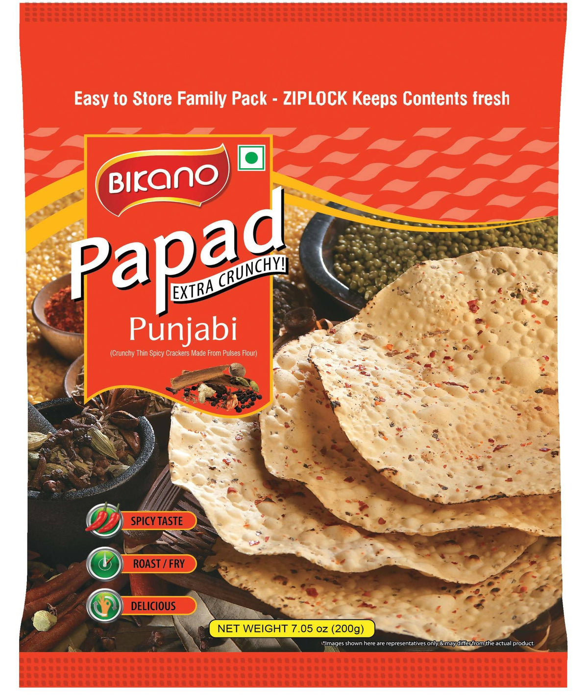 Image 1 of 200 gm / Pack of 1 for the product Bikano Punjabi Papad