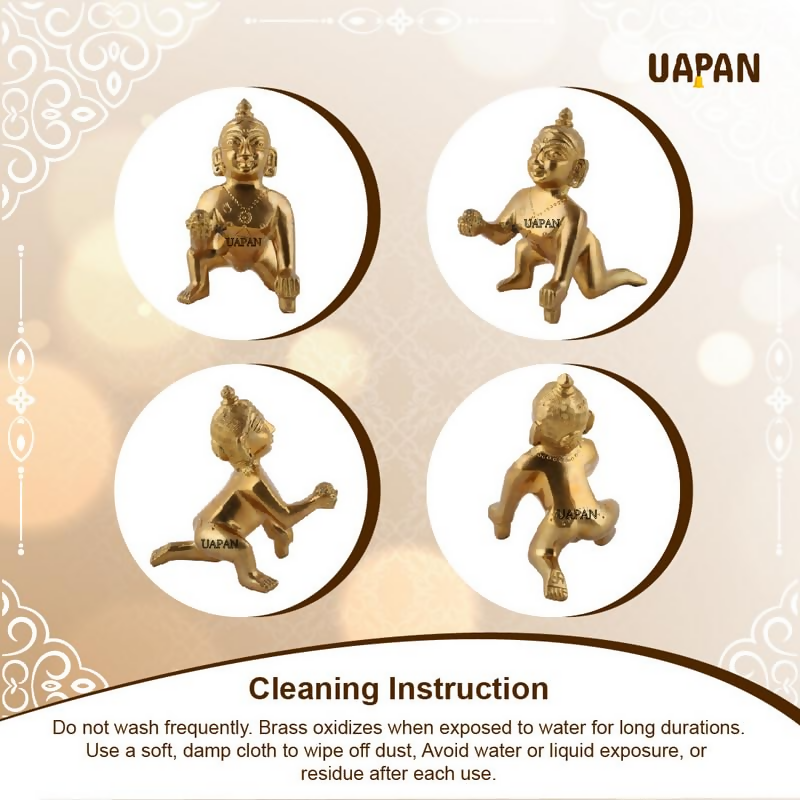 Image 6 of UAPAN Brass Laddu Gopal Gold - 8 cm
