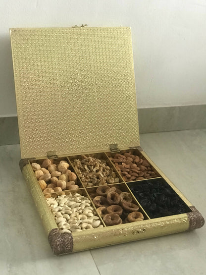 Image 5 of SK Mithaii | Assorted Hibiscus Flower Design Dry Fruit Gift Box |Almonds |Apricots |Walnuts | Cashews |Figs | Black Resins