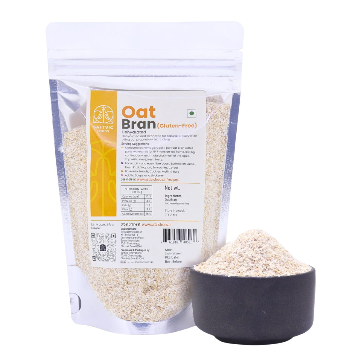 Image 7 of 750 gm for the product Sattvic Foods Oat Bran - Gluten-free & Fibre-Rich