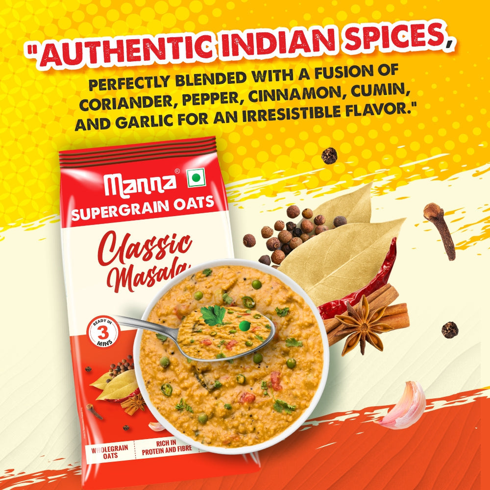 Image 11 of Manna Millet Bytes Sour Cream & Onion Pack of 5 and Masala Oats Classic Combo