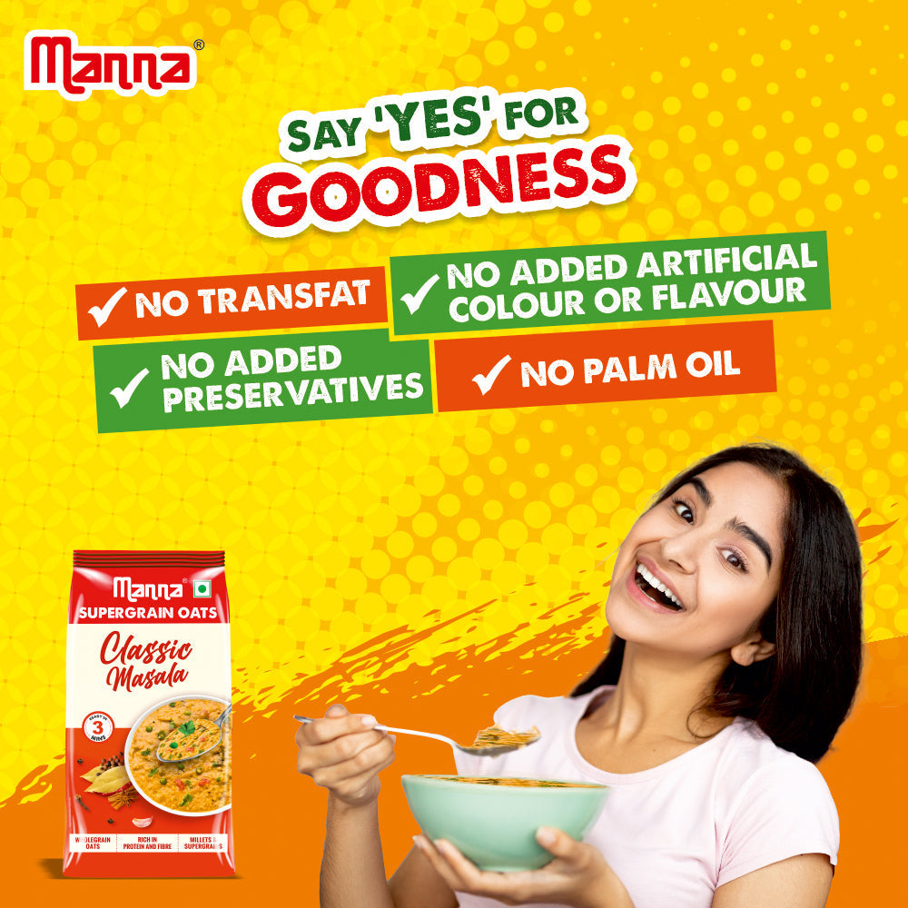 Image 13 of Manna Millet Bytes Sour Cream & Onion Pack of 5 and Masala Oats Classic Combo