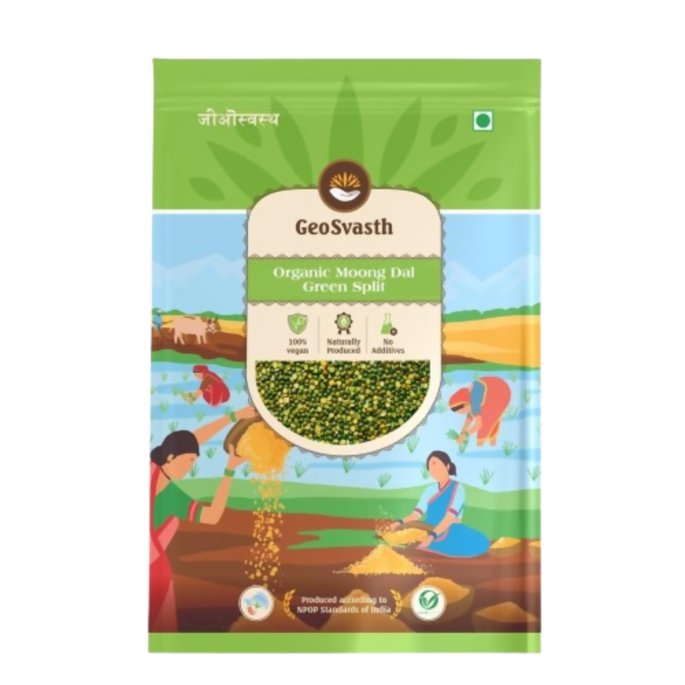 Image 1 of 500 gm for the product GeoSvasth Organic Green Chilka Moong Dal