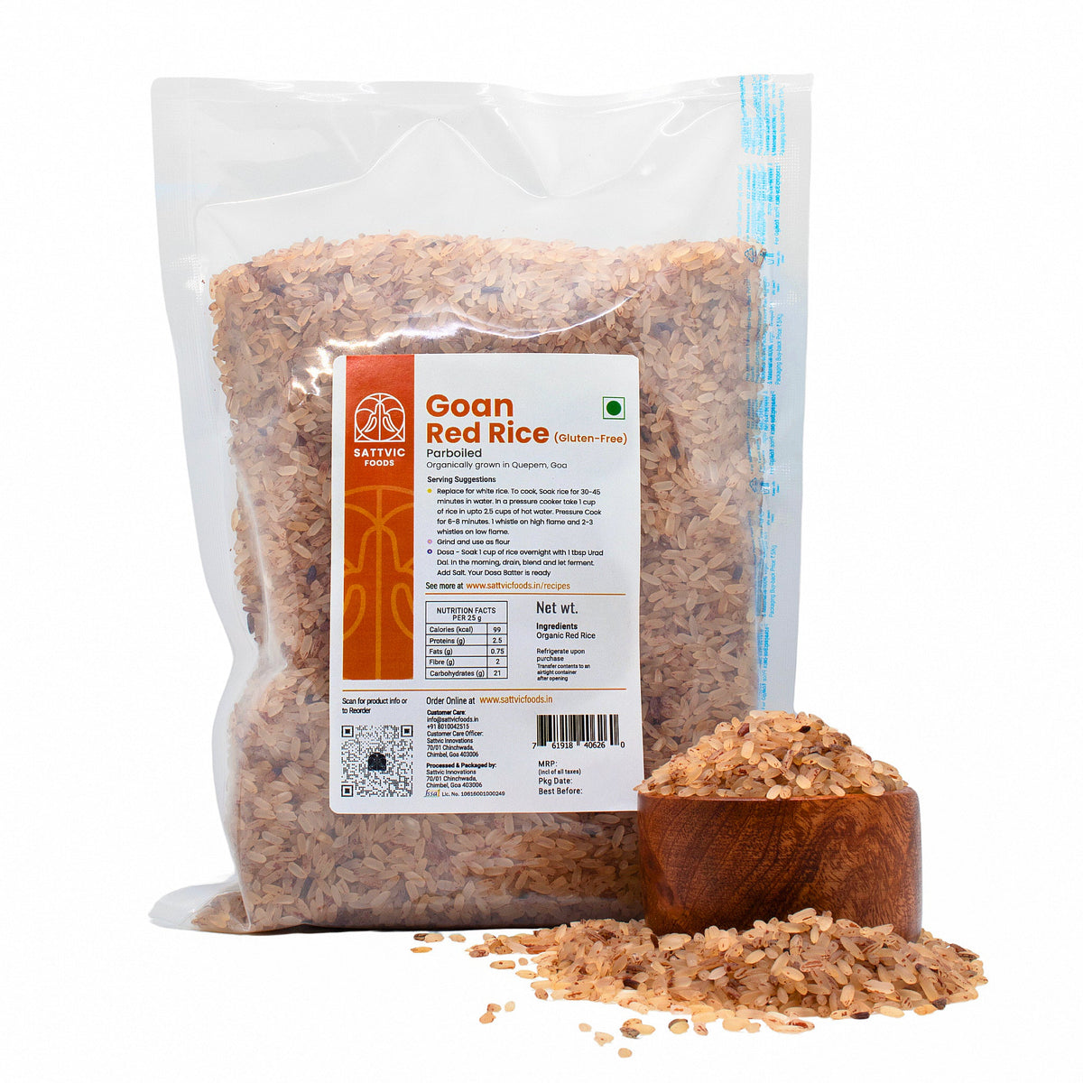 Image 9 of 4.5 kg for the product Sattvic Foods Organic Goan Red Rice | Fibre-Rich & Low GI