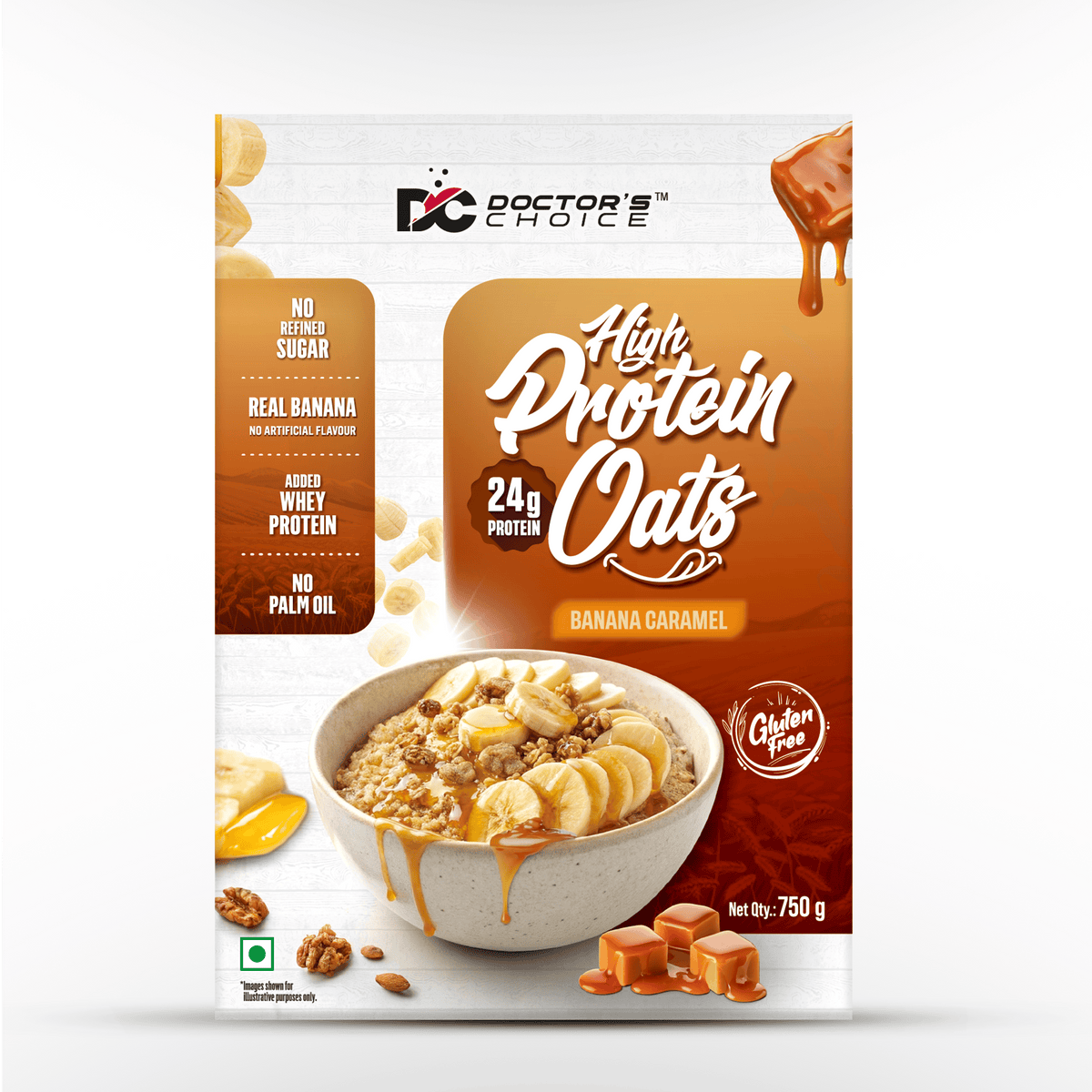 Image 1 of Doctor's Choice Protein Oats (Banana Caramel) 750 GM