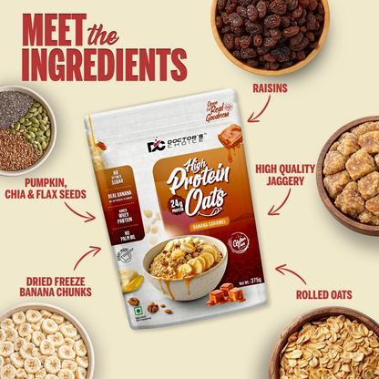Image 4 of Doctor's Choice Protein Oats (Banana Caramel) 375 GM