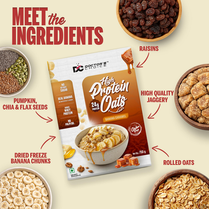 Image 6 of Doctor's Choice Protein Oats (Banana Caramel) 750 GM