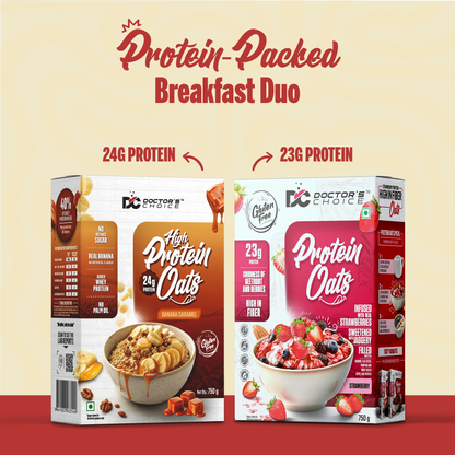 Image 2 of Doctor's Choice Protein Oats Combo – Banana Caramel & Strawberry Protein Oats