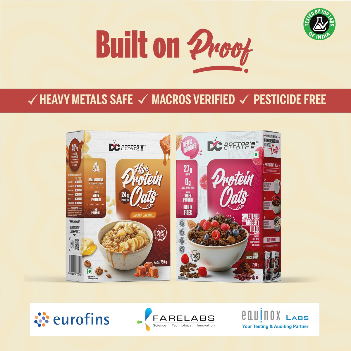 Image 4 of Doctor's Choice Protein Oats Combo – Banana Caramel & Chocolate Protein Oats