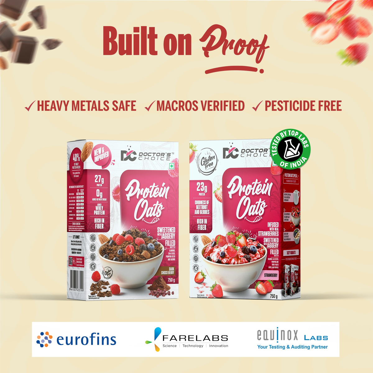 Image 4 of Doctor's Choice Protein Oats Combo – Chocolate & Strawberry Protein Oats