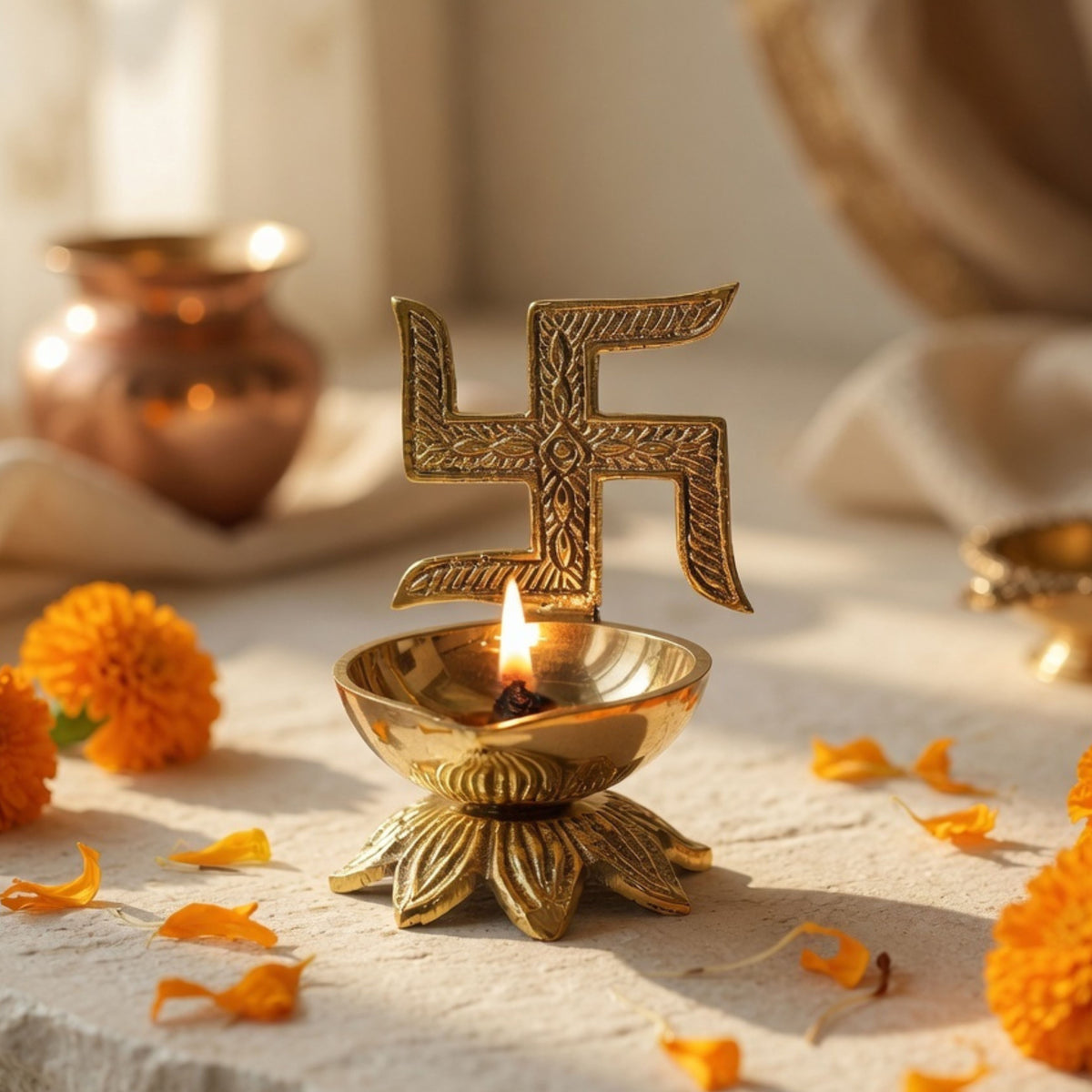 Image 3 of Behoma Swastik Diya