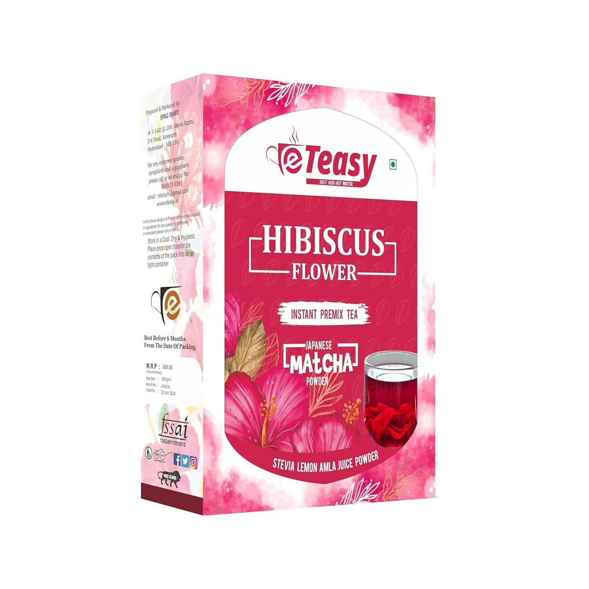 Image 1 of Eteasy Japanese Matcha Sun Dried Hibiscus Flower Powder