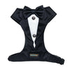 Image 1 of Dogssmall for the product Waggety Tuxedo Dog Harness - Stylish Black & White Design, Adjustable Fit, Durable Fabric, Elegant Pet Harness for Dogs