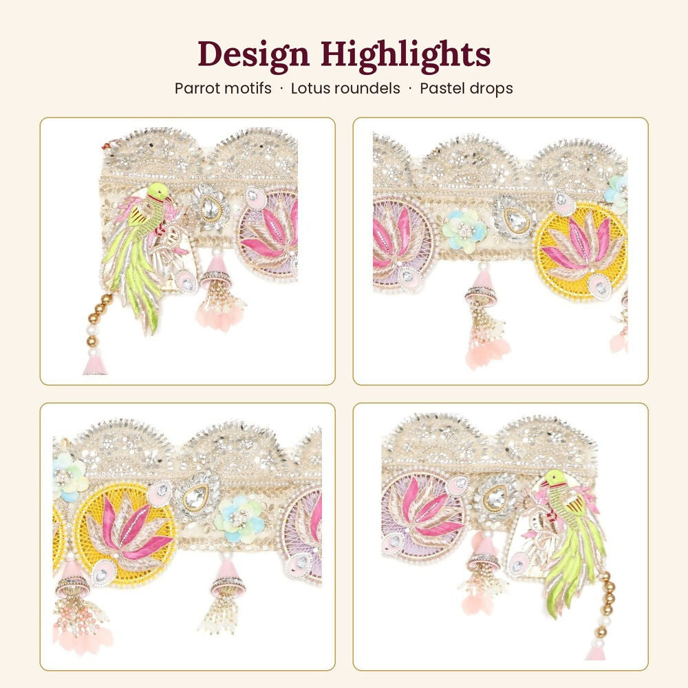 Image 2 of Renu's Creation Parrot & Lotus Pastel Toran
