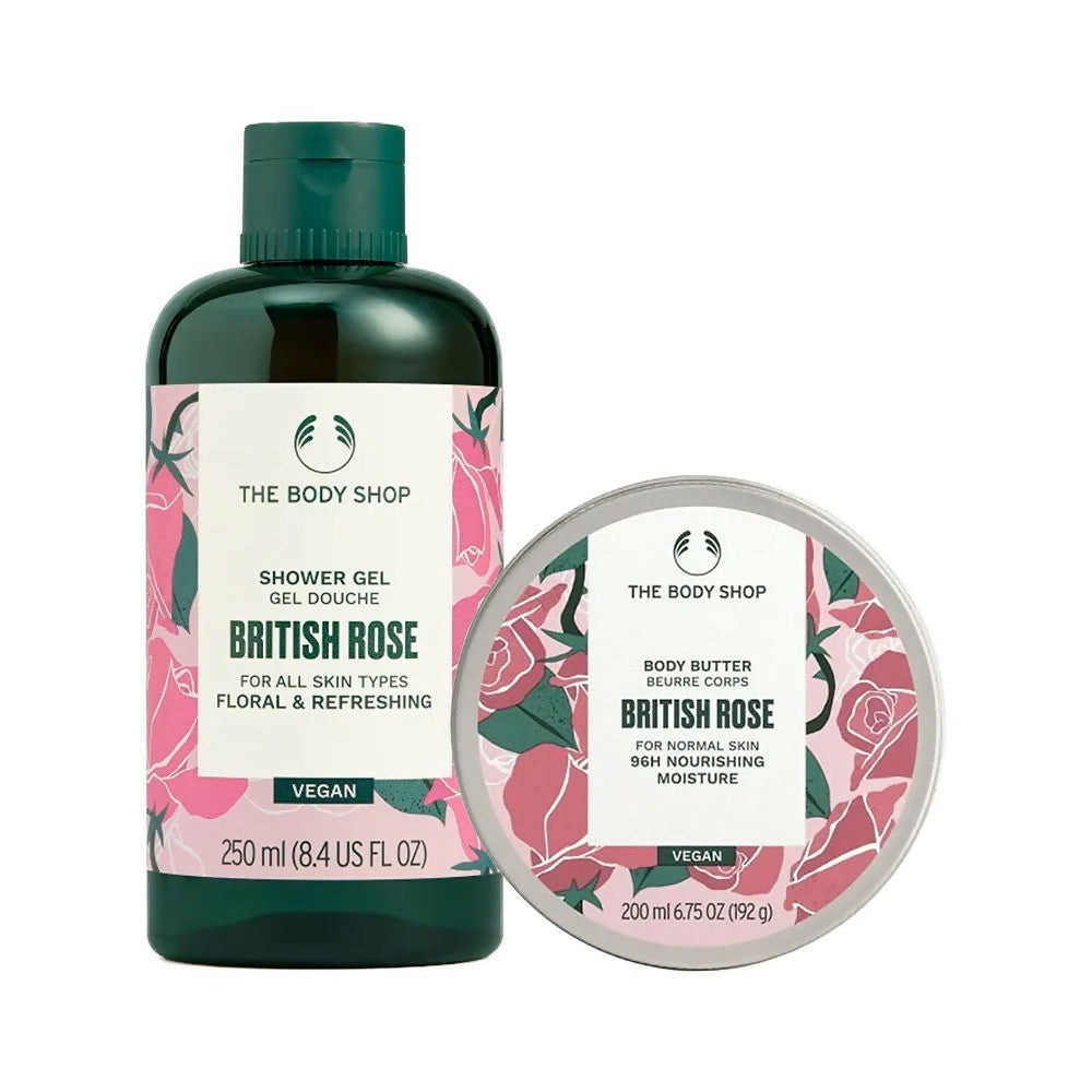 Image 1 of The Body Shop British Rose Shower Gel & Body Butter Combo