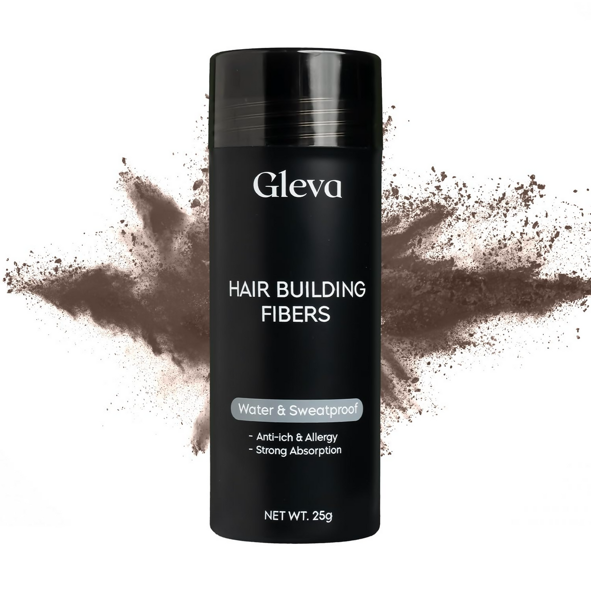Image 1 of Gleva Hair Hair Building Fibers Hair Powder Thickener - Black