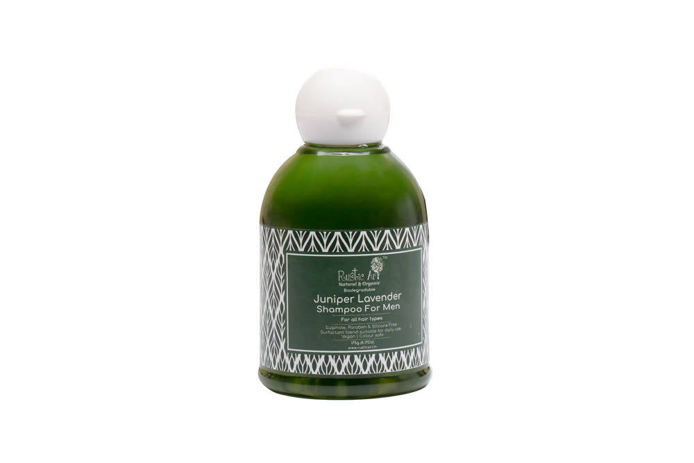 Image 1 of 175 gm for the product Rustic Art Juniper Lavender Shampoo for Men