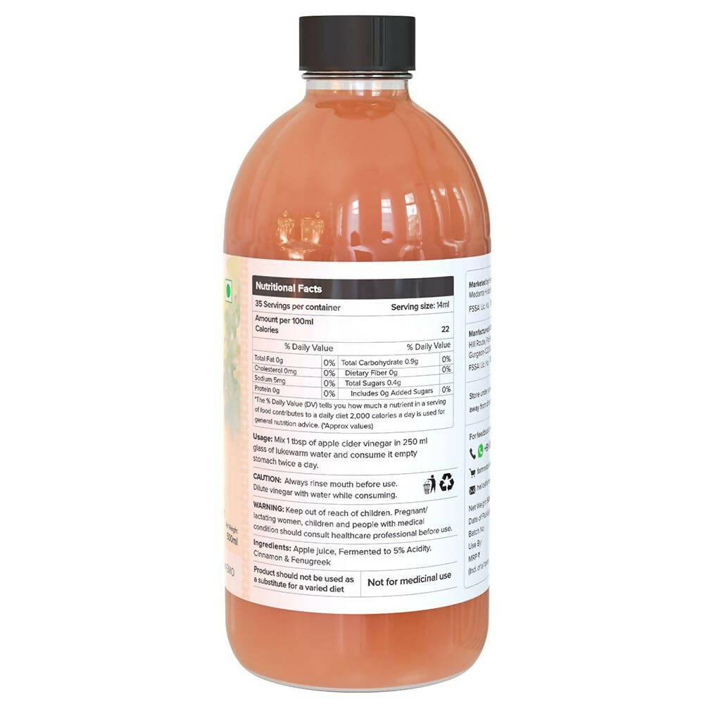 Image 3 of Farm Naturelle Organic Apple Cider Vinegar with Mother and Infused Cinnamon & Fenugreek