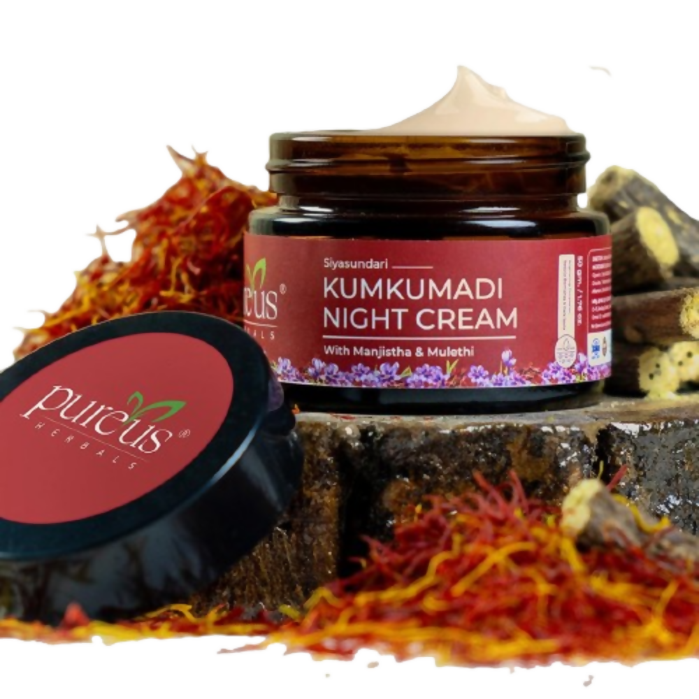 Image 1 of 50 gm / Pack of 1 for the product Pureus Herbals Siyasundari Kumkumadi Night Face Cream