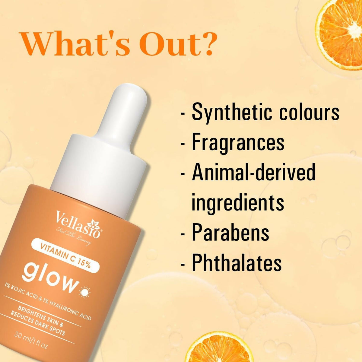Image 3 of Vellasio 15% Vitamin C Serum with Hyaluronic Acid & Kojic Acid