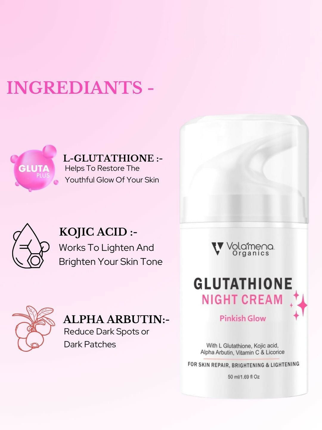 Image 4 of Volamena Glutahione Night Cream With L Glutathione For Skin Brightening