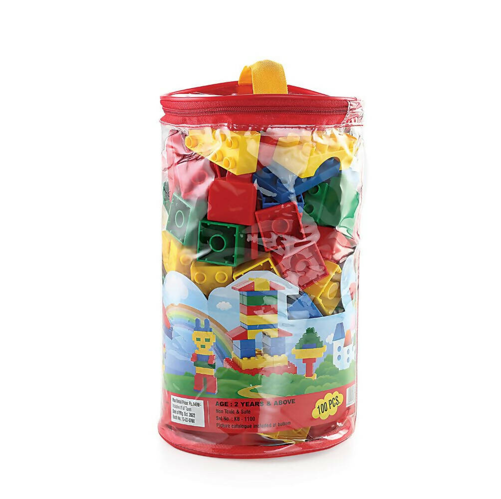 Image 1 of Default Title for the product Peacock Learning & Educational Building Interlocking Blocks Set For Kids - 100 Pcs