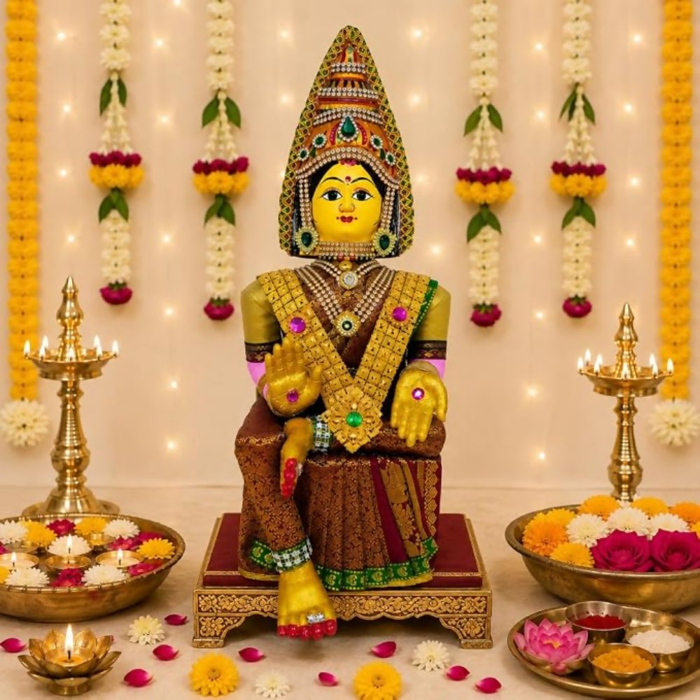 Image 3 of SRI YAGNAA - Varalakshmi Ammavari Decorated Doll - Multicolour