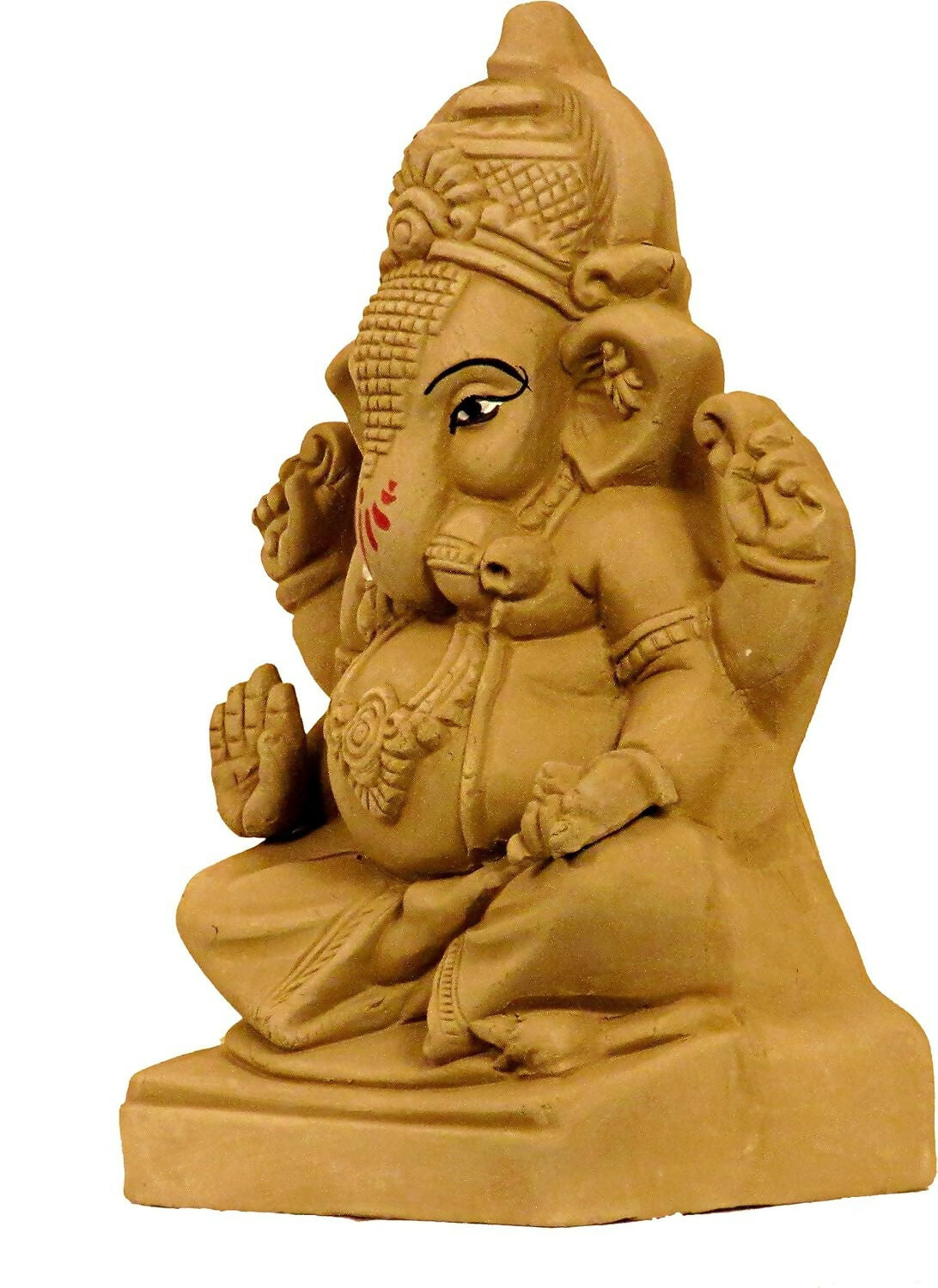 Image 2 of Eco Friendly Clay Ganesh murti for Ganesh Chaturthi -7.4 Inch