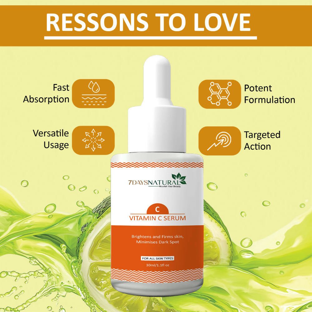 Image 5 of 7 Days Vitamin C-Advance Radiance Booster Skin Brightening Face Glowing Serum