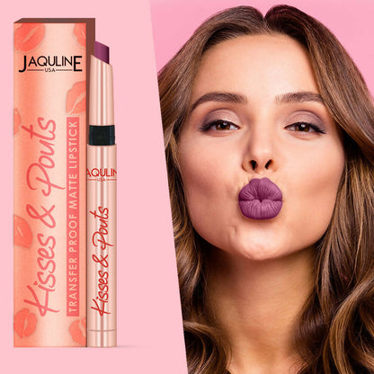 Image 7 of Jaquline USA Kisses & Pouts Transfer Proof Matte Lipstick - Butterfly Kiss 02