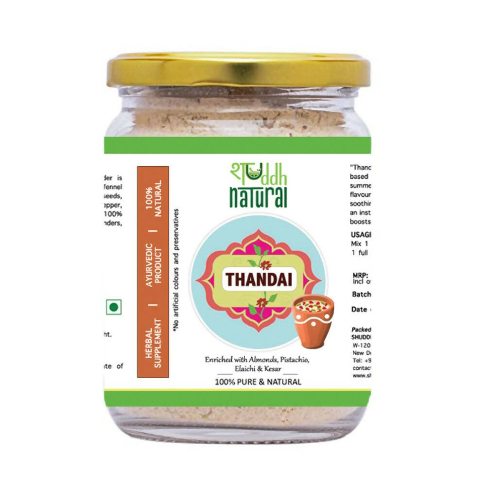Image 1 of 100 gm / Pack of 1 for the product Shuddh Natural Instant Ayurvedic Thandai Powder - Nuts and Seeds Superfoods