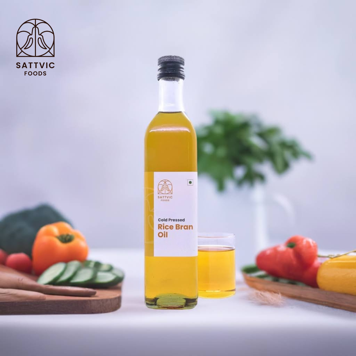 Image 2 of Sattvic Foods Rice Bran Oil | Cold-Pressed & Healthy Cooking Oil