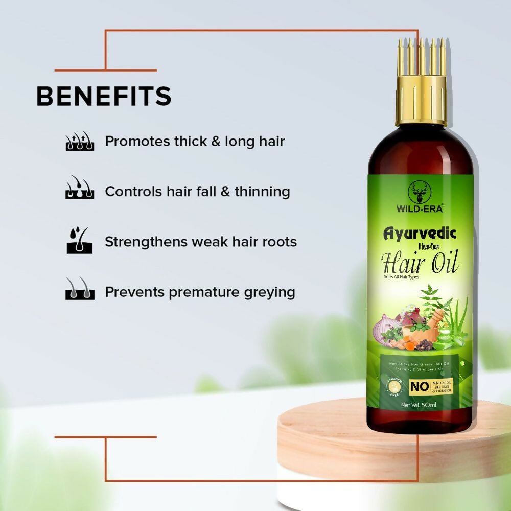 Image 2 of Wildera Bringha Ayurvedic Hair Oil, Hair Fall Control and Hair Growth with Bringharaj Oil