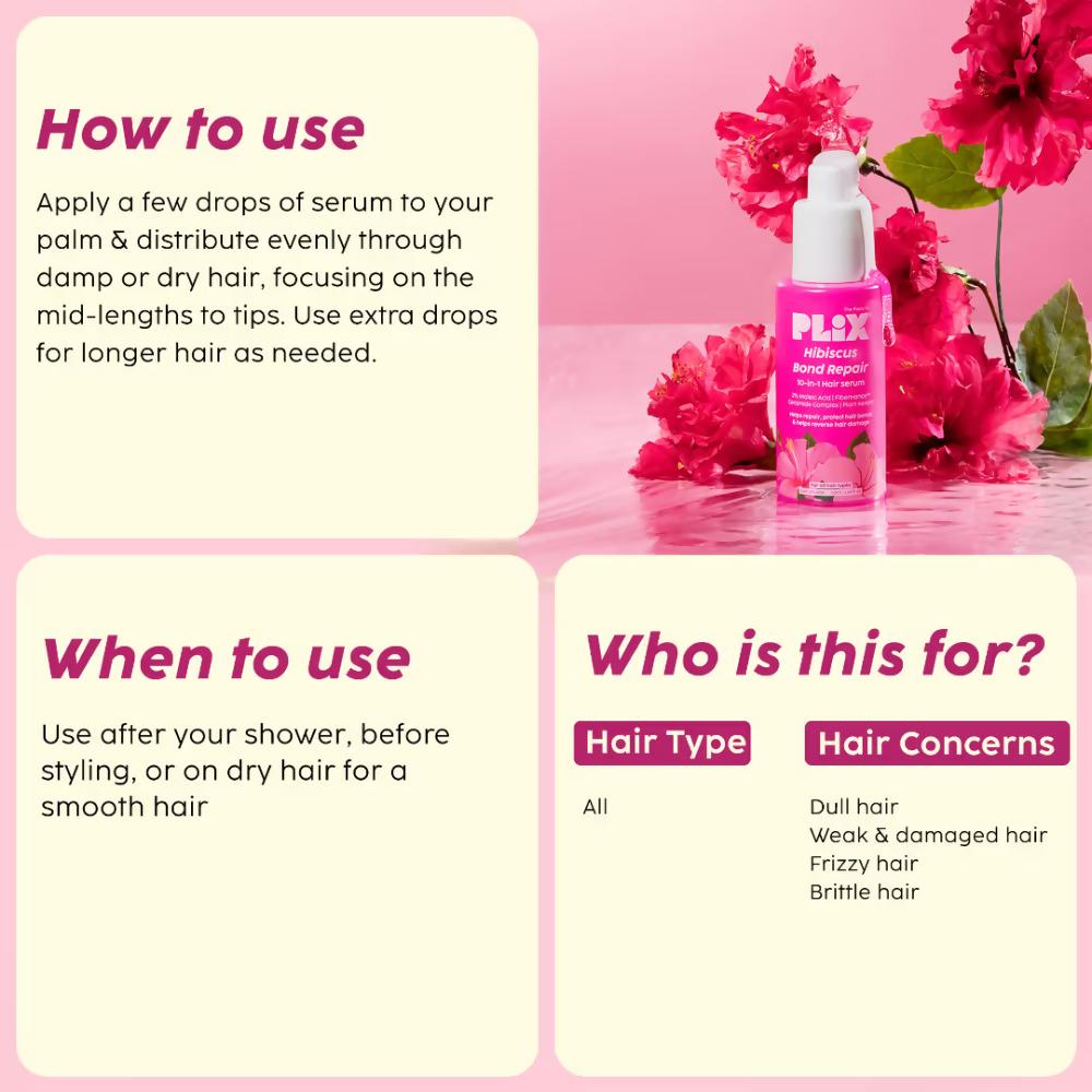 Image 3 of PLIX The Plant Fix Hibiscus Bond Repair 10-In-1 Hair Serum