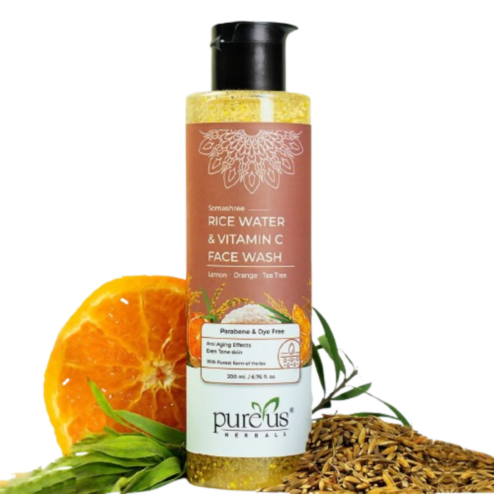 Image 1 of 200 ml / Pack of 1 for the product Pureus Herbals Somashree Rice Water & Vitamin C Face Wash
