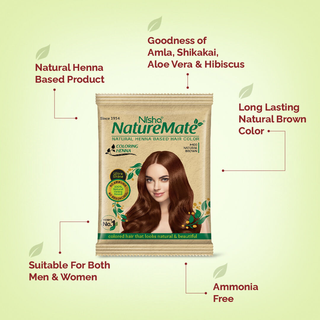 Image 3 of Nisha Nature Mate Henna-Based Hair Color Powder Sachet (Pack of 10)