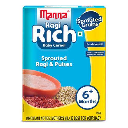 Image 1 of Manna Baby Cereal Sprouted Ragi & Pulses 6 months