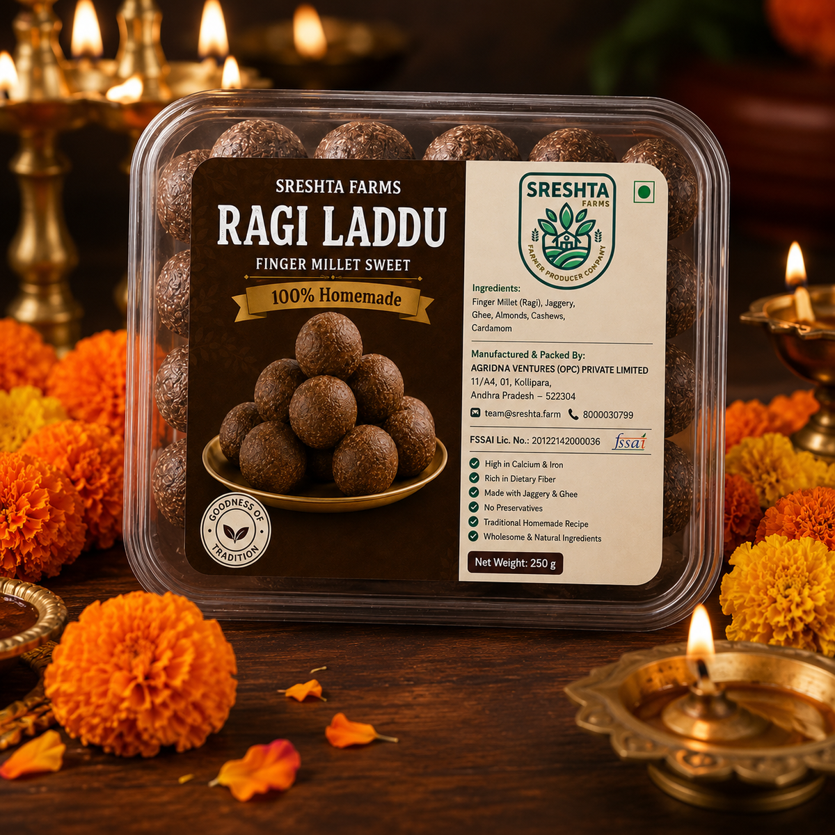 Image 5 of Sreshta Farms Organic Ragi (Finger Millet) Laddu
