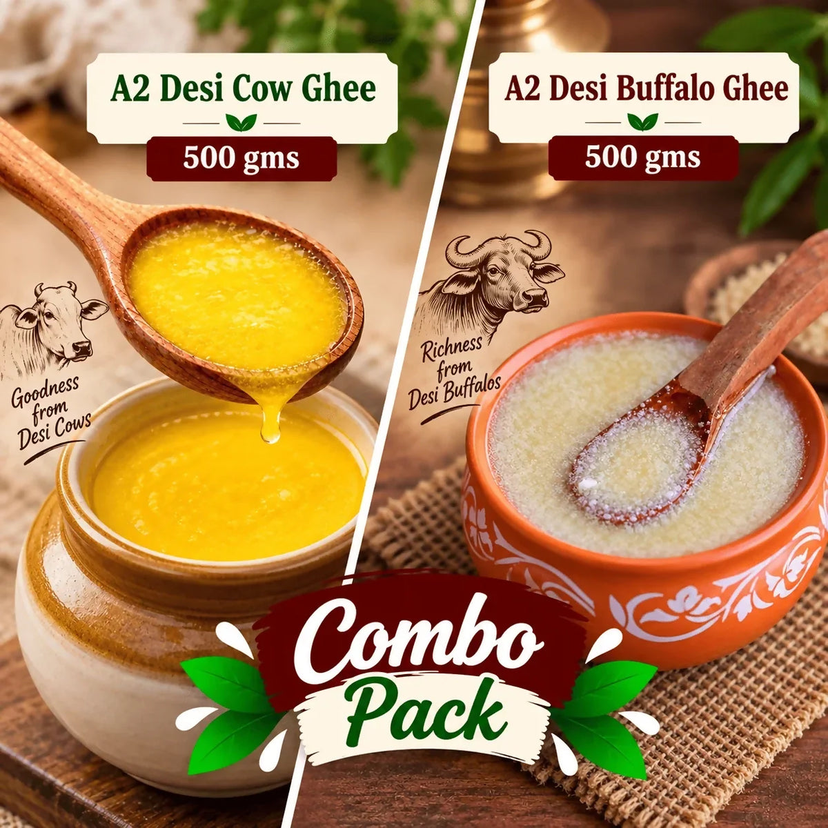 Image 2 of Tenali Ruchulu - A2 Desi Buffalo Ghee + A2 Desi Cow Ghee