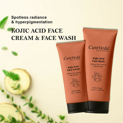 Image 4 of CareVeda Kojic Acid Bright Boost Combo Set of 2- Face Wash 100gm & Face Cream 50gm