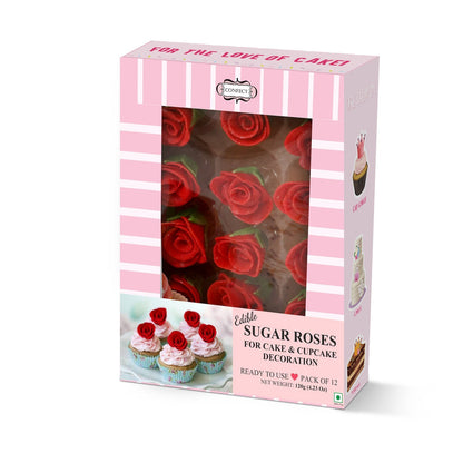 Image 2 of Confect Sugar Roses for Cake & Cupcake Decoration Red