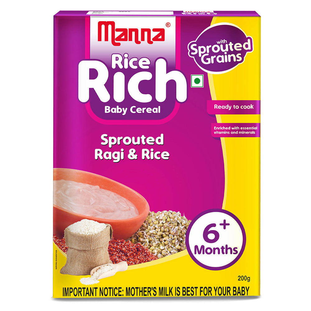 Image 1 of Manna Baby Cereal Sprouted Ragi and Rice 6 months
