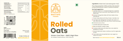 Image 8 of Sattvic Foods Rolled Oats | Jumbo-Sized, Gluten-free, Fibre-Rich
