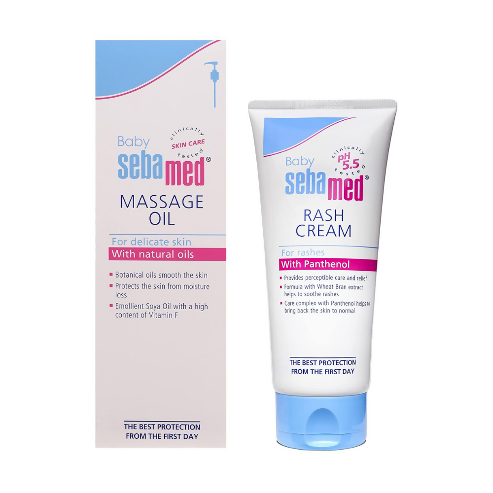 Image 1 of Combo for the product SebaMed Baby Rash Cream 100ml & Baby Massage Oil 150ml Combo