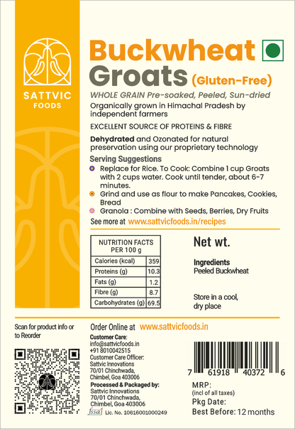 Image 6 of Sattvic Foods Buckwheat Groats | Gluten-free, Protein & Fibre Packed