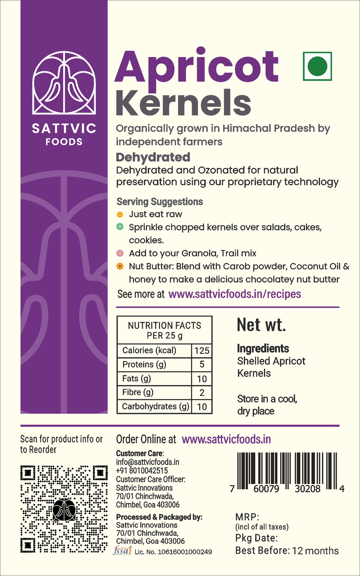 Image 6 of Sattvic Foods Sweet Apricot Kernels | Immune Boosting & Heart Healthy