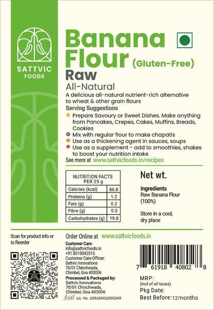 Image 6 of Sattvic Foods Raw Banana Flour | Natural Gluten-Free | Superfood