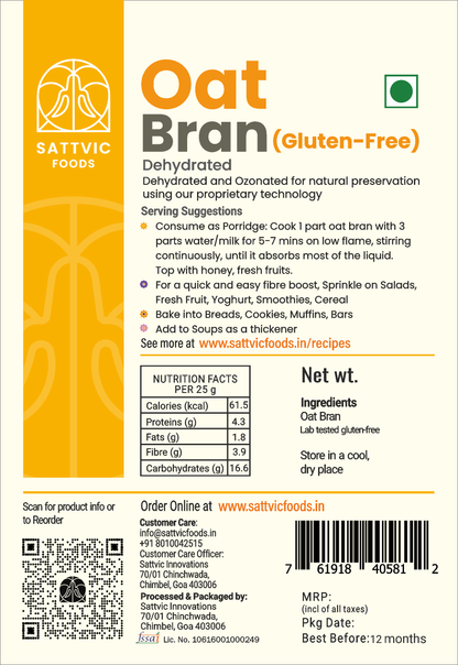 Image 6 of Sattvic Foods Oat Bran - Gluten-free & Fibre-Rich